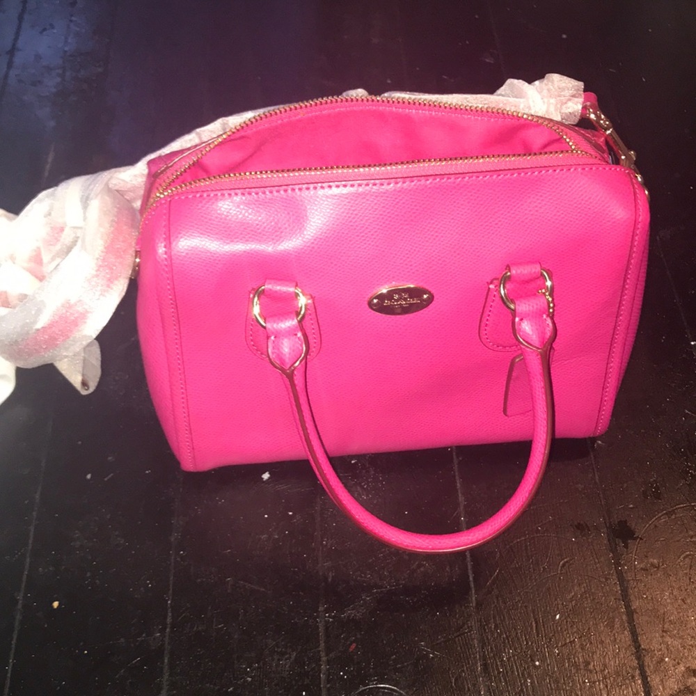 Pink coach handbag